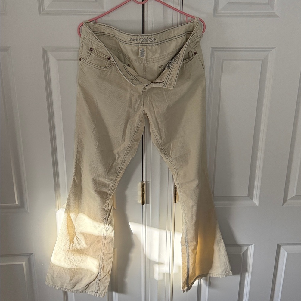 American Eagle Outfitters Cream Boot Cut Pants